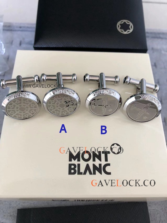 Replica Mont Blanc Men Cufflinks Stainless Steel Style